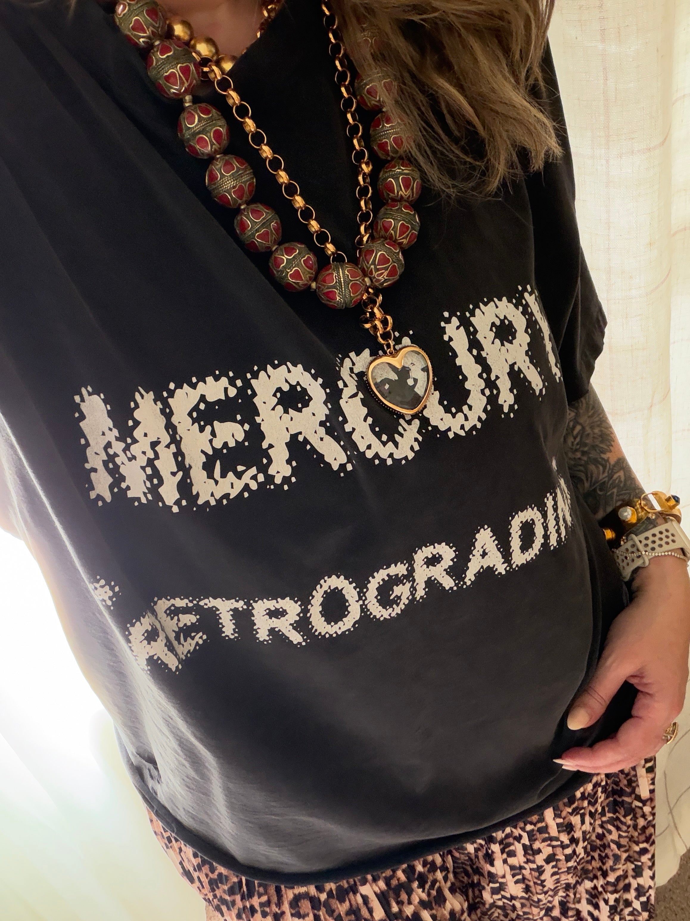 Mercury Retrograding // Snow Washed Oversized Cotton T-Shirt