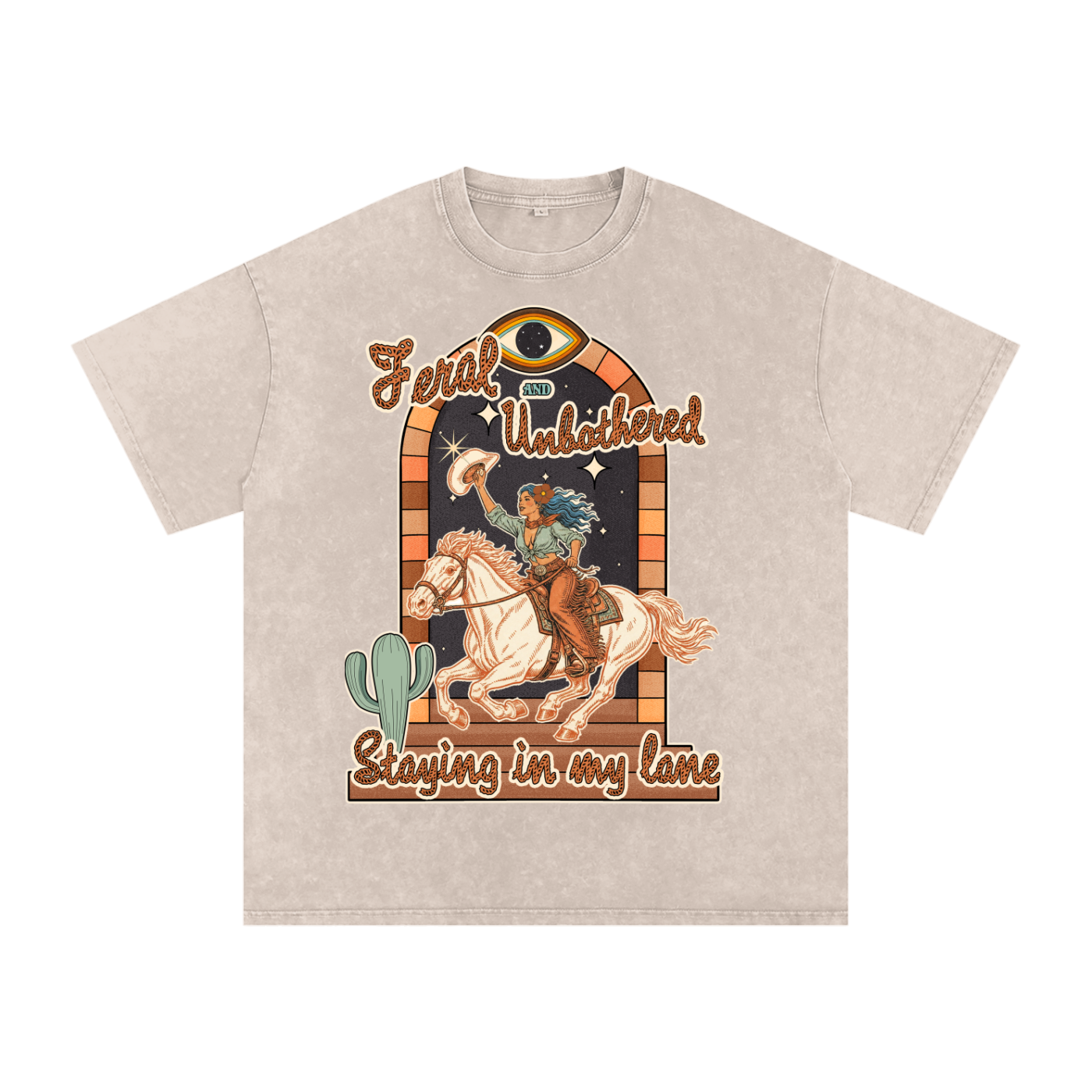 Feral and Unbothered // Snow Washed Oversized Cotton T-Shirt