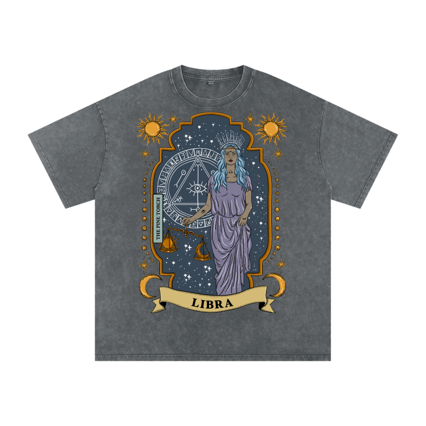 Libra // Snow Washed Oversized Cotton T-Shirt