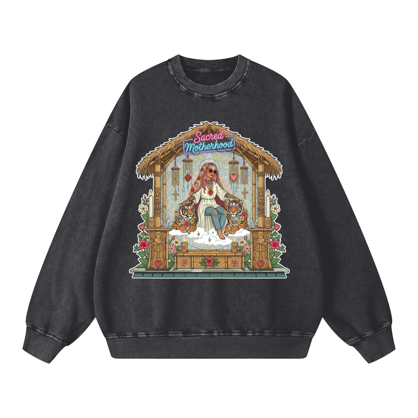 Sacred Motherhood // Snow Washed Oversized Sweatshirt