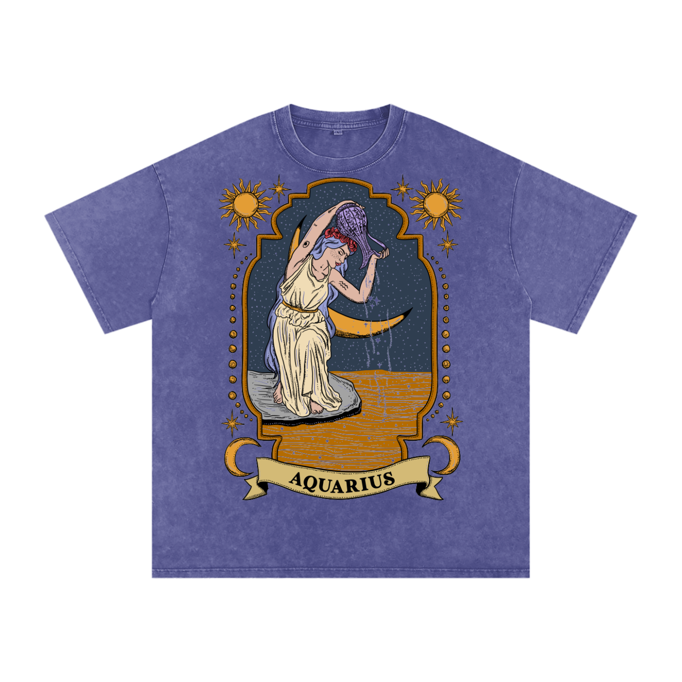 Aquarius // Snow Washed Oversized Cotton T-Shirt