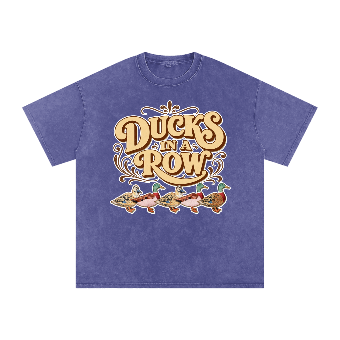 Ducks in a Row // Snow Washed Oversized Cotton T-Shirt