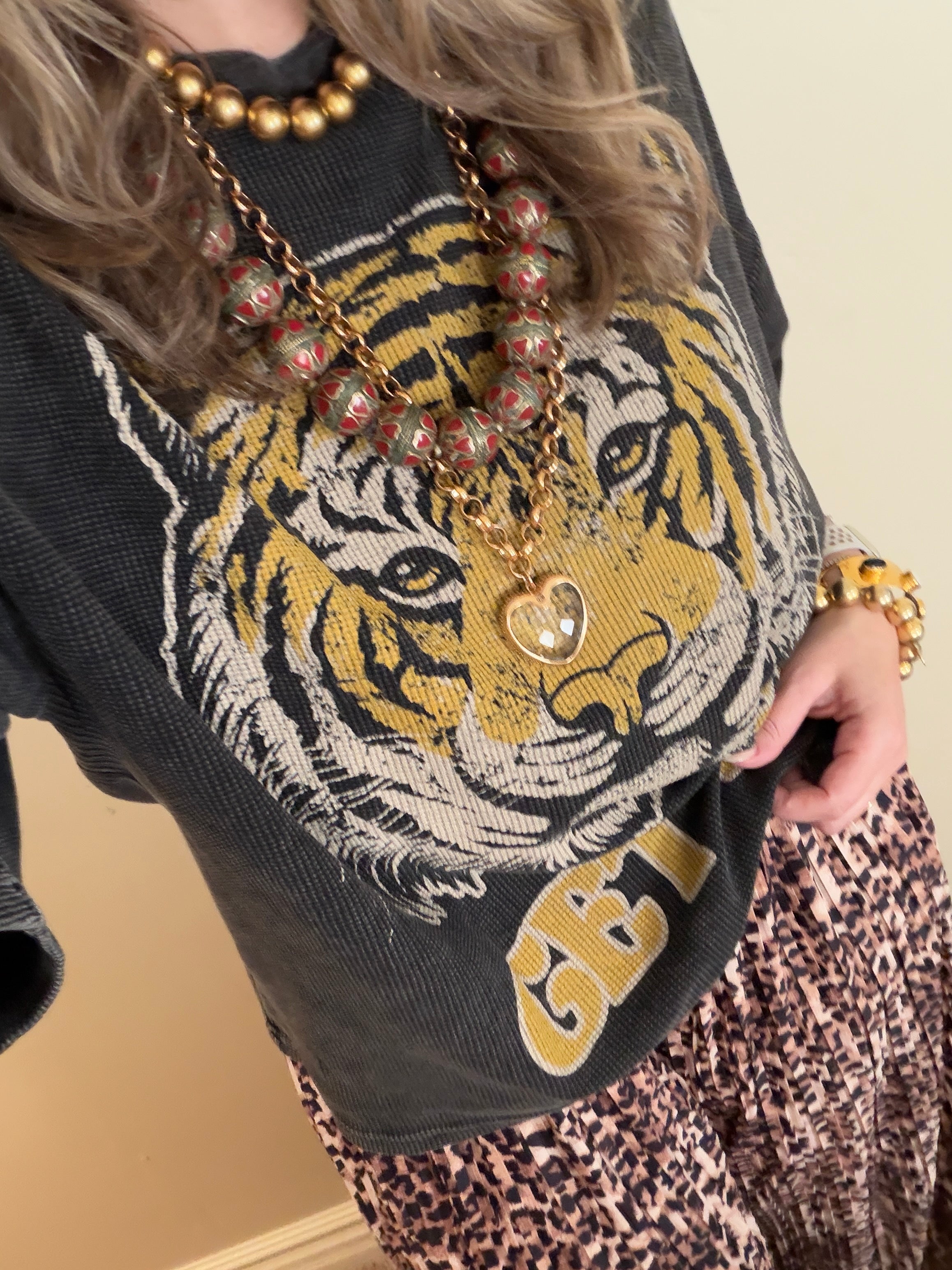 Get 'Em // Textured Waffle Boxy T-Shirt