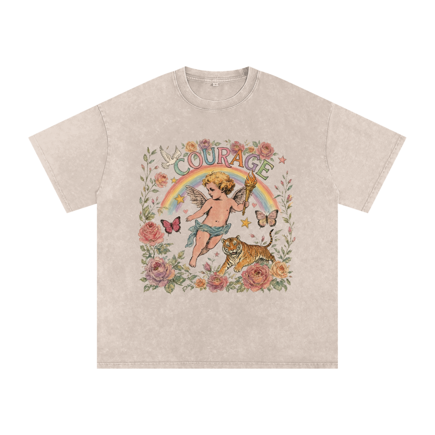 Snow Washed Oversized Cotton T-Shirt