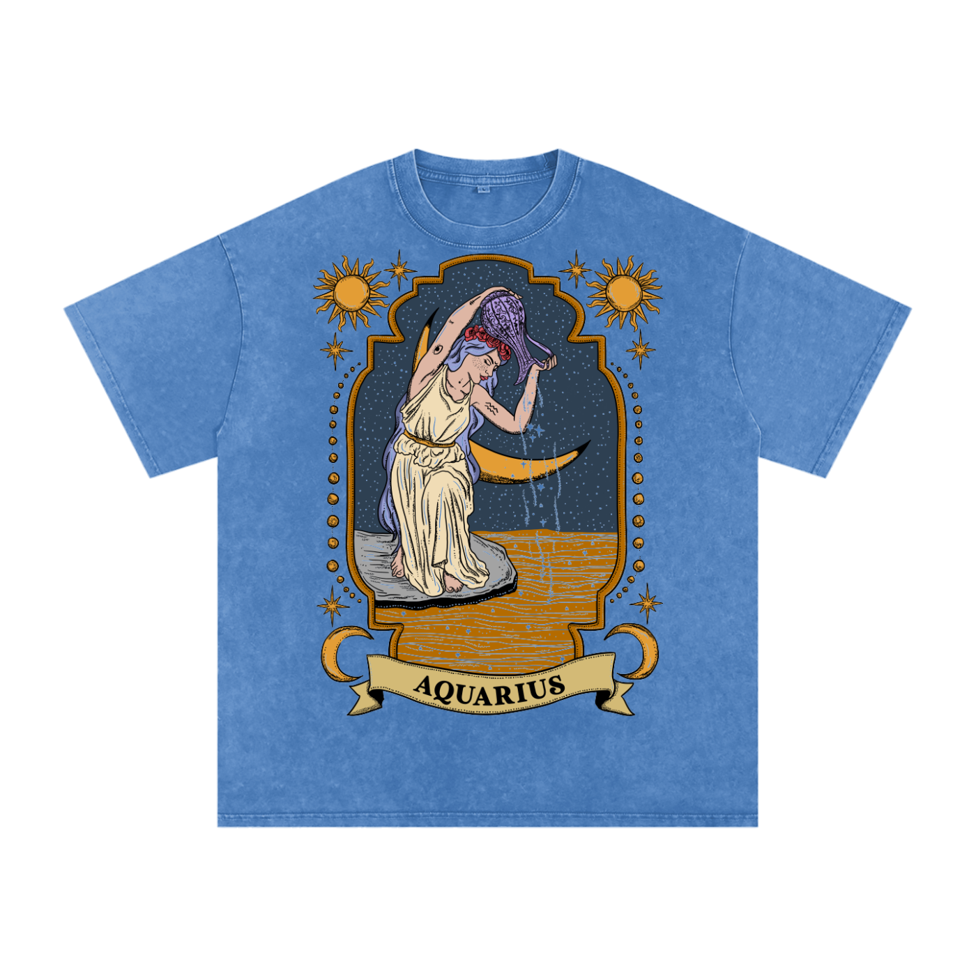 Aquarius // Snow Washed Oversized Cotton T-Shirt