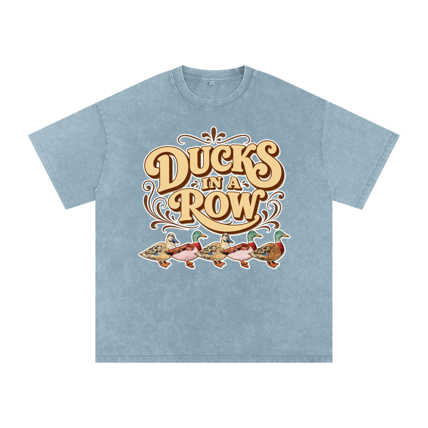Ducks in a Row // Snow Washed Oversized Cotton T-Shirt