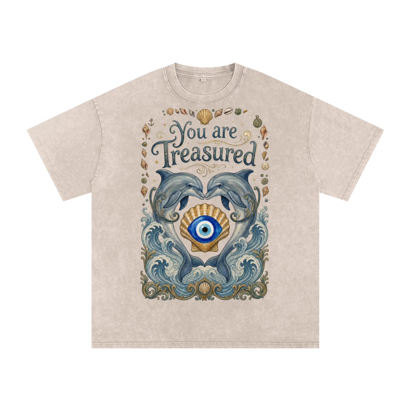 You are Treasured // Snow Washed Oversized Cotton T-Shirt