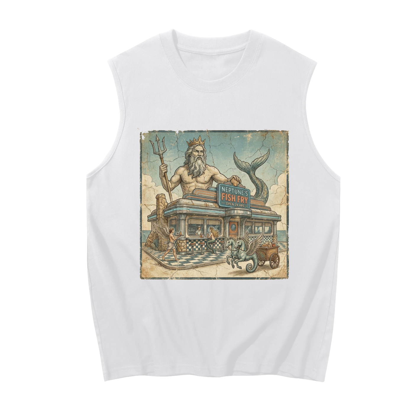 Neptune's Fish Fry // Unisex Boxy Cotton Tank