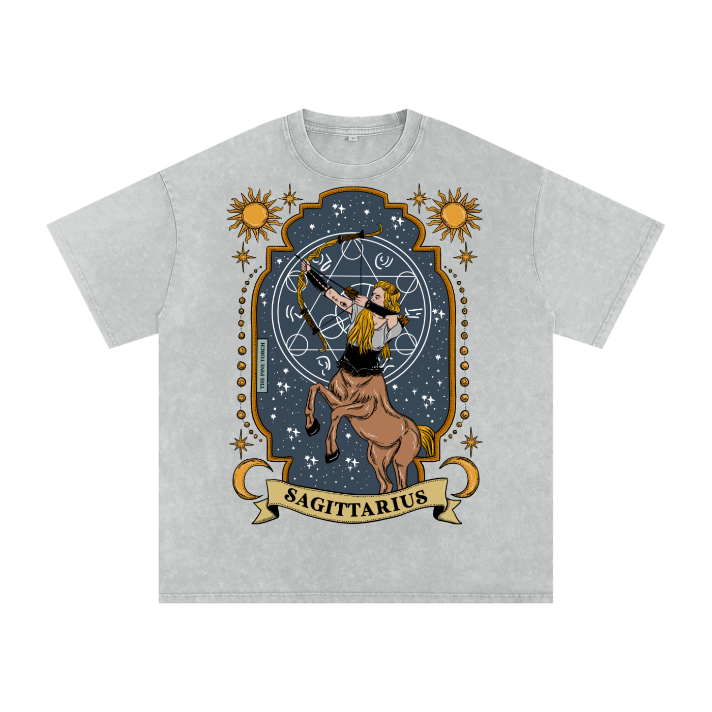 Sagittarius // Snow Washed Oversized Cotton T-Shirt