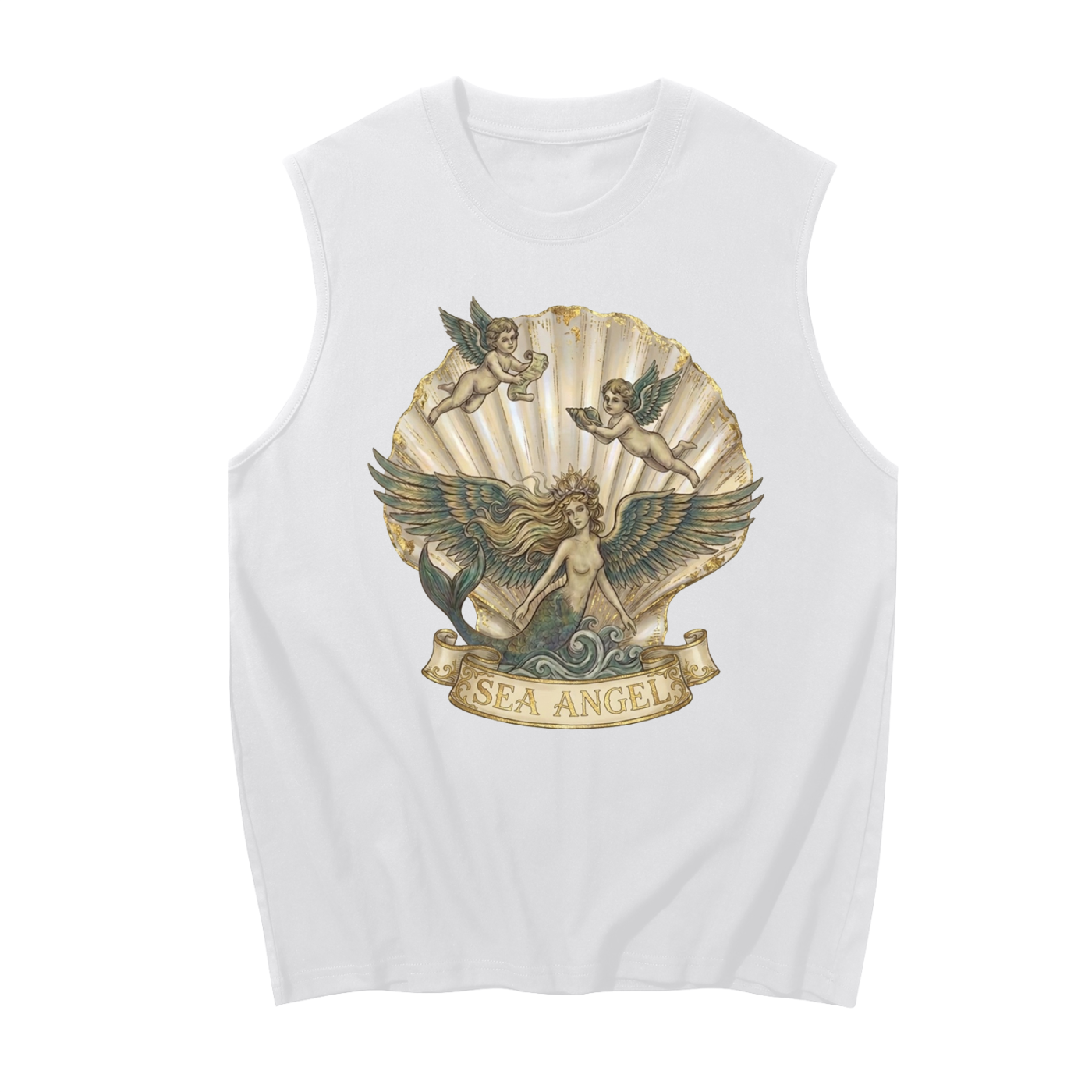 Sea Angel // Unisex Boxy Cotton Tank