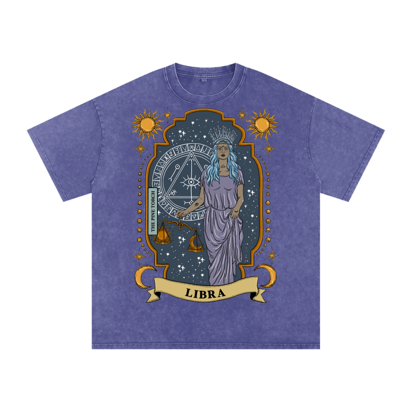 Libra // Snow Washed Oversized Cotton T-Shirt