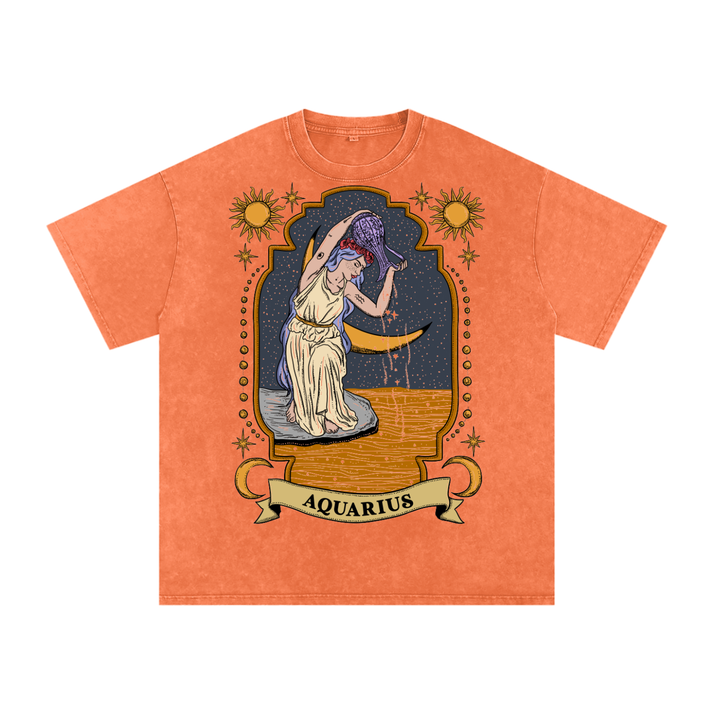 Aquarius // Snow Washed Oversized Cotton T-Shirt