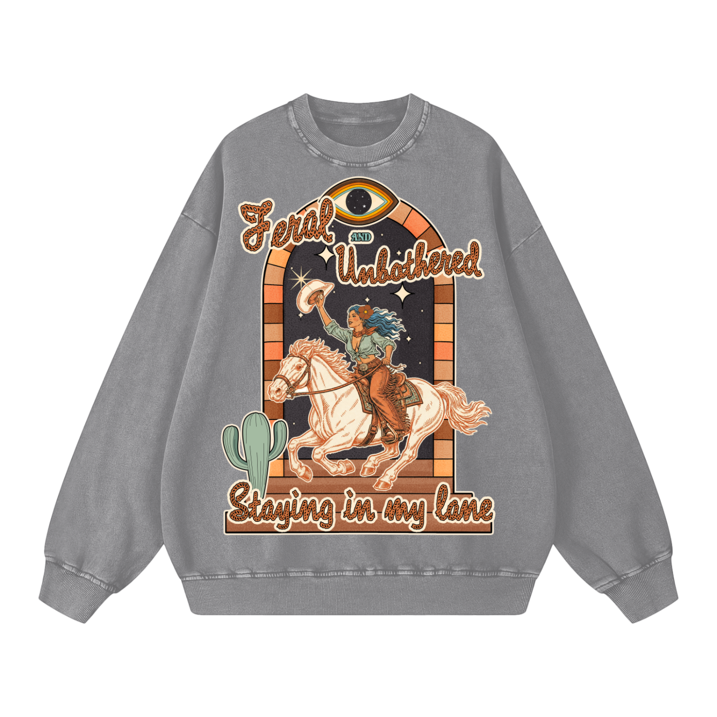 Feral and Unbothered // Snow Washed Oversized Sweatshirt