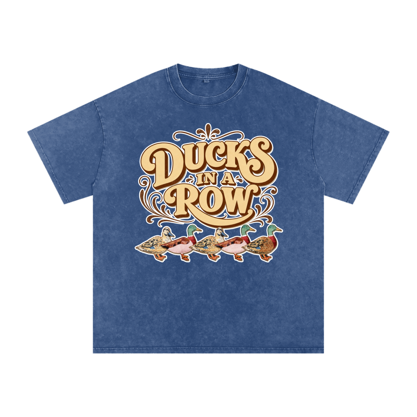 Ducks in a Row // Snow Washed Oversized Cotton T-Shirt