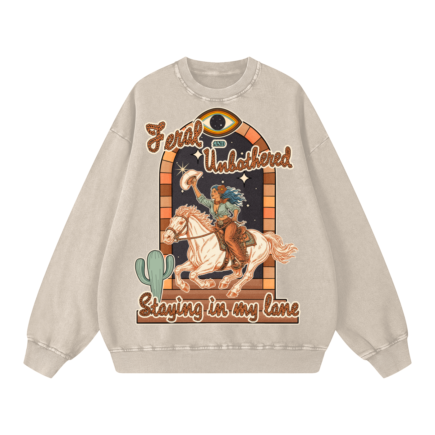 Feral and Unbothered // Snow Washed Oversized Sweatshirt