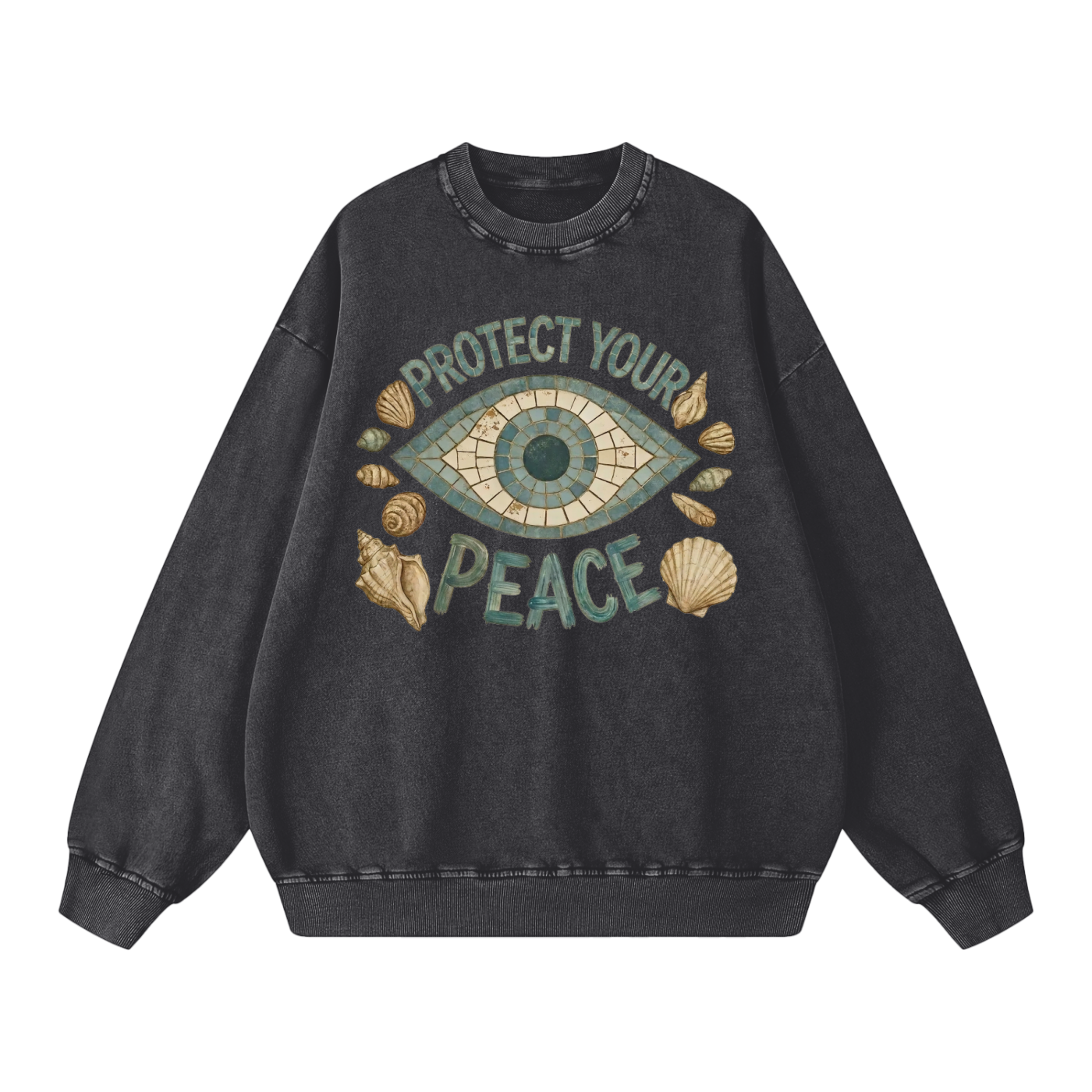 Protect Your Peace // Snow Washed Oversized Sweatshirt