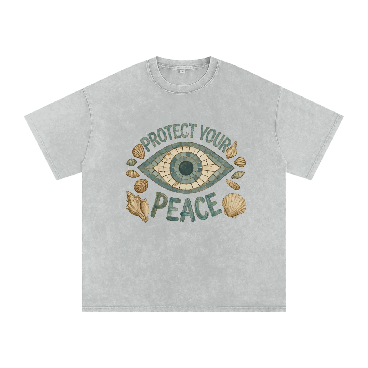 Protect Your Peace // Snow Washed Oversized Cotton T-Shirt