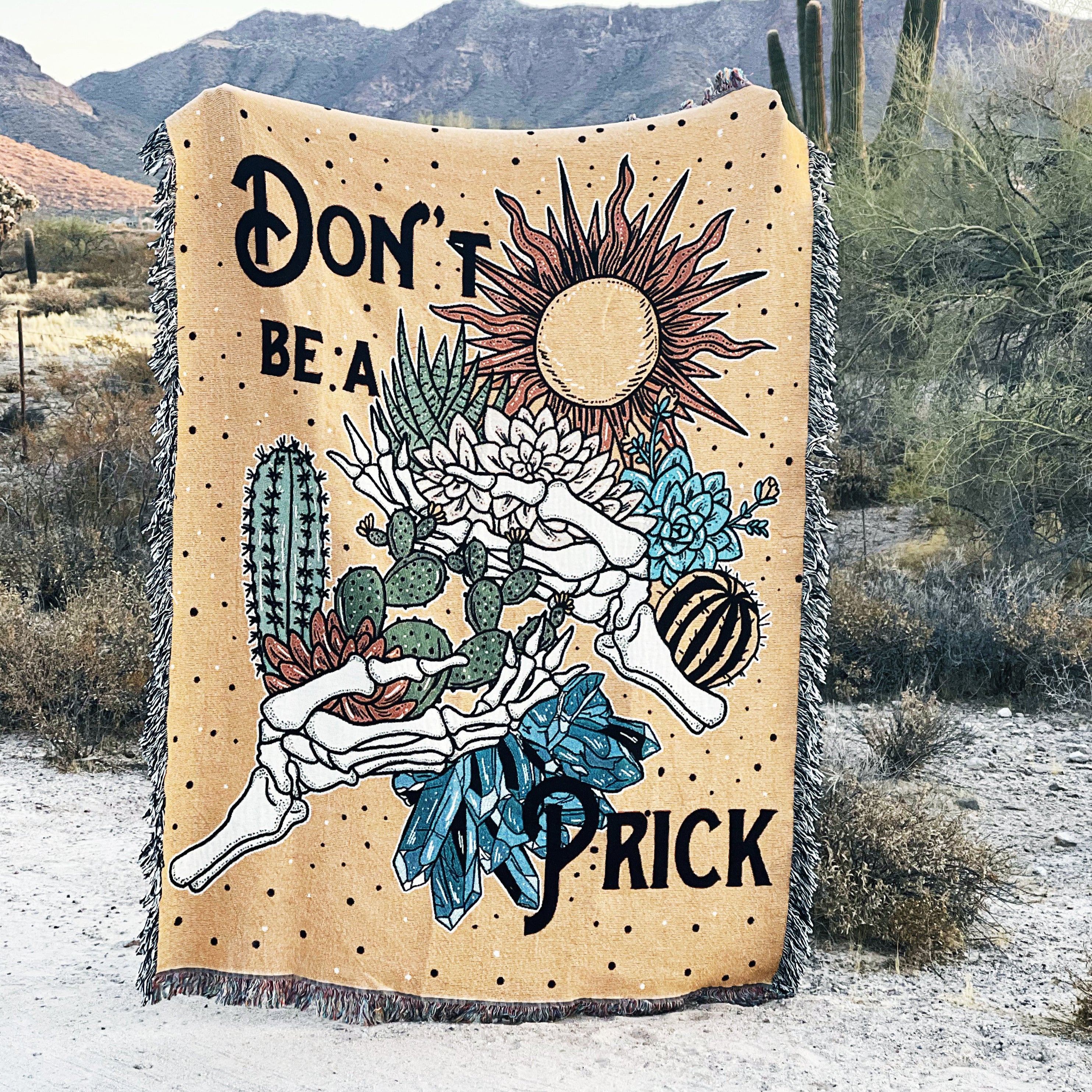 DON'T BE A PRICK // WOVEN FRINGE BLANKET