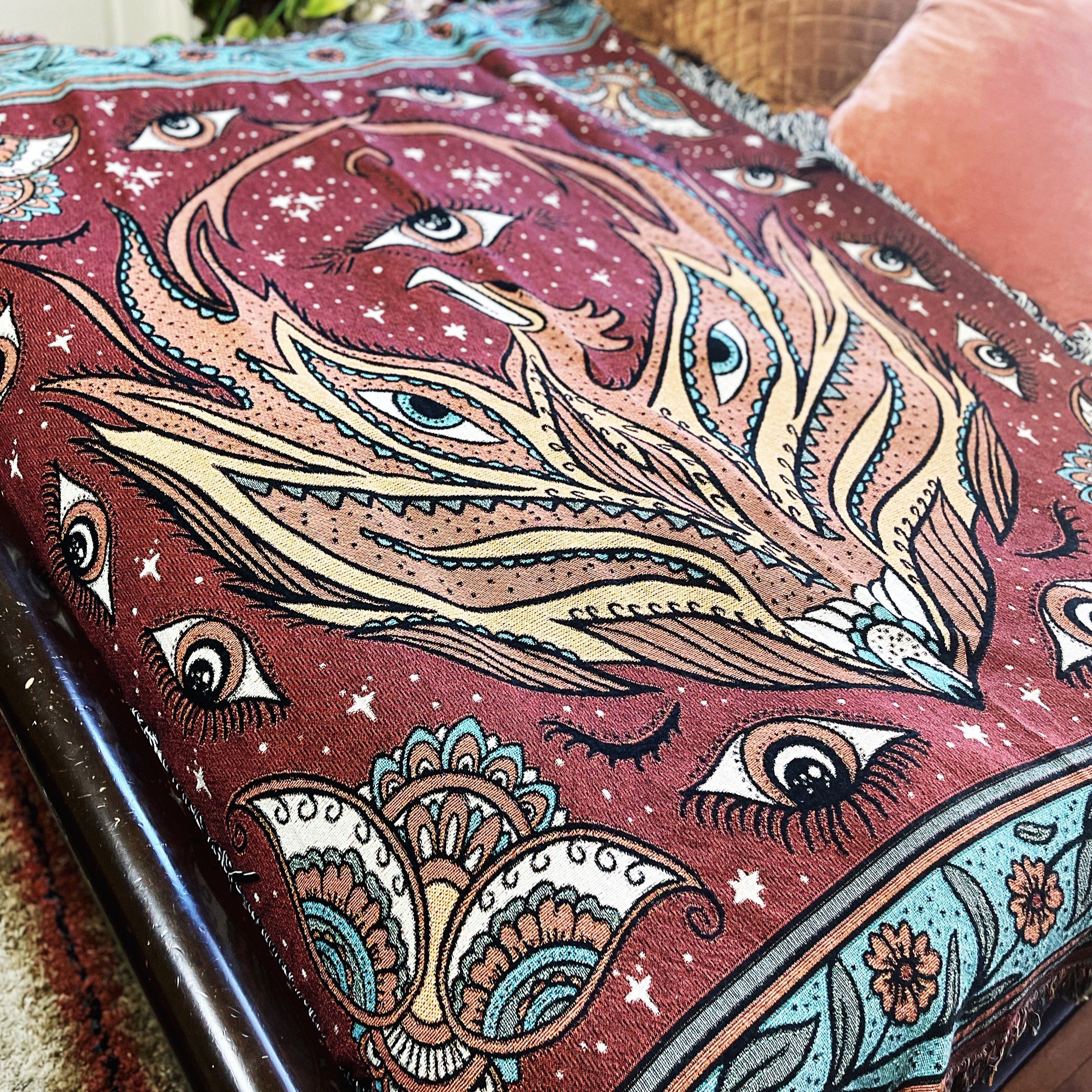 PHOENIX RISING // WOVEN FRINGE BLANKET