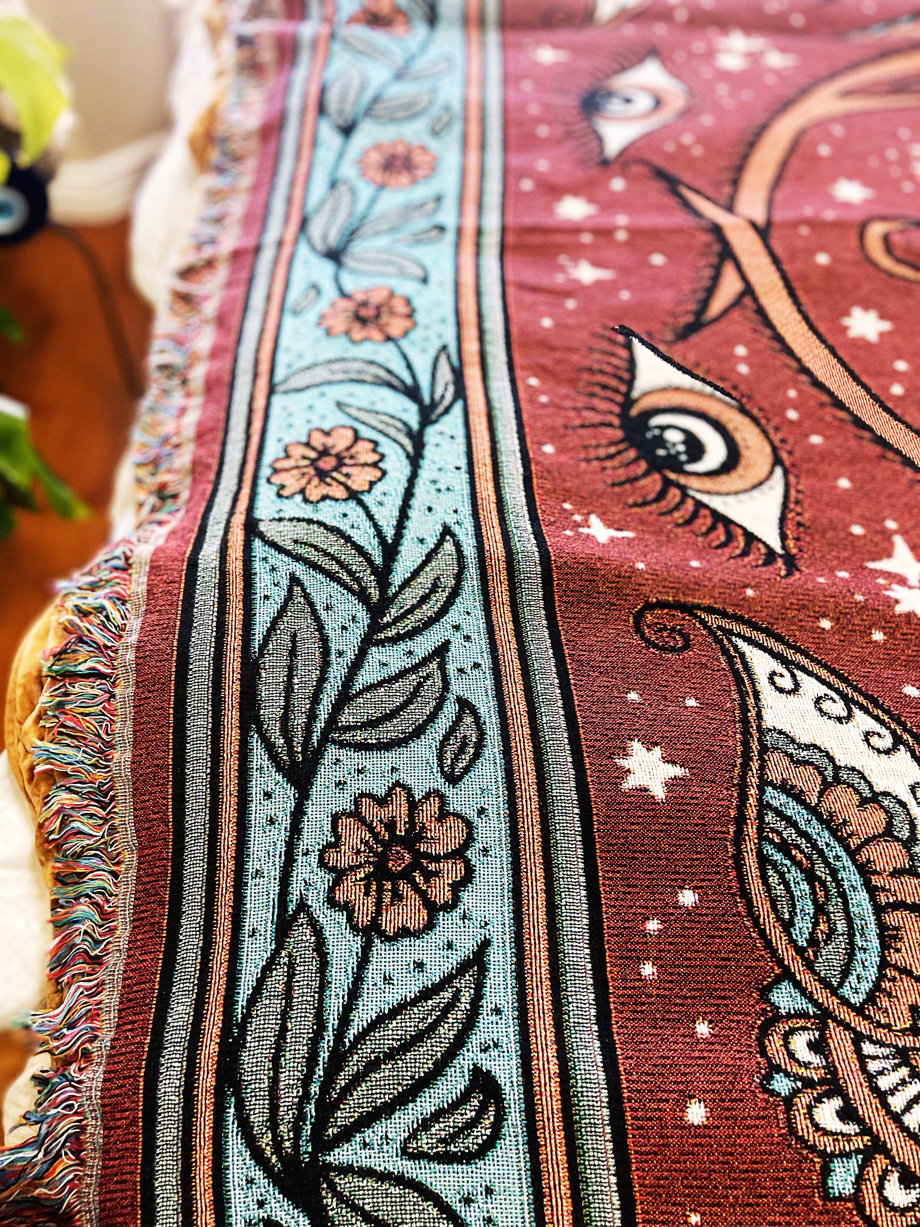 PHOENIX RISING // WOVEN FRINGE BLANKET