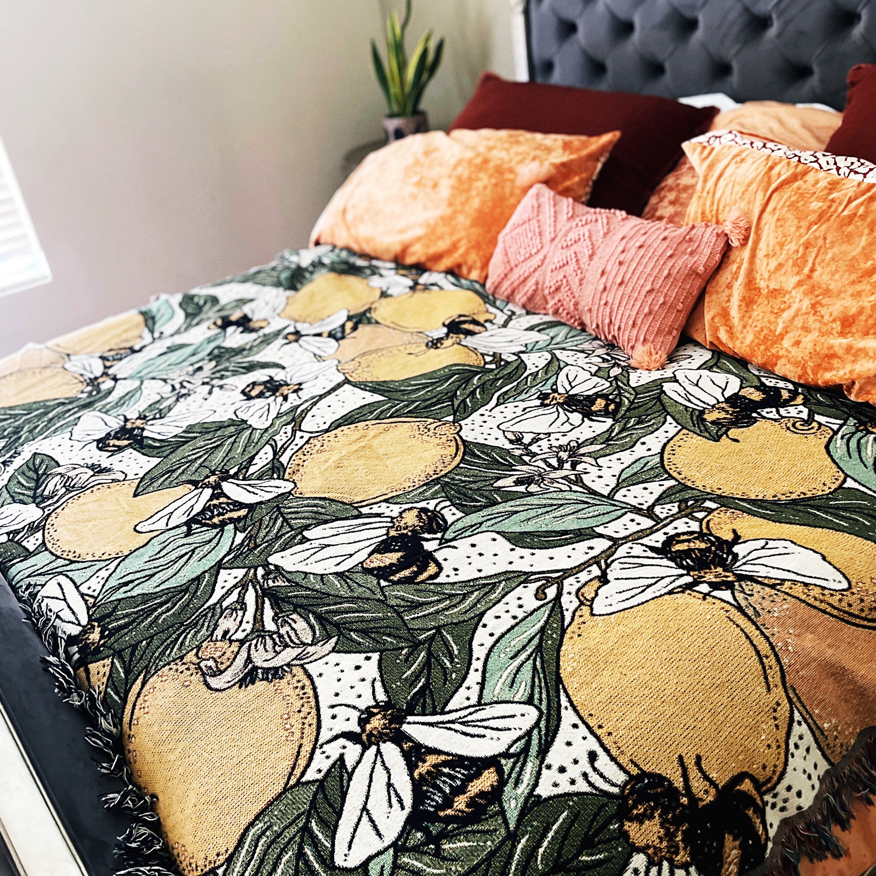 LEMON BLOSSOM // WOVEN FRINGE BLANKET