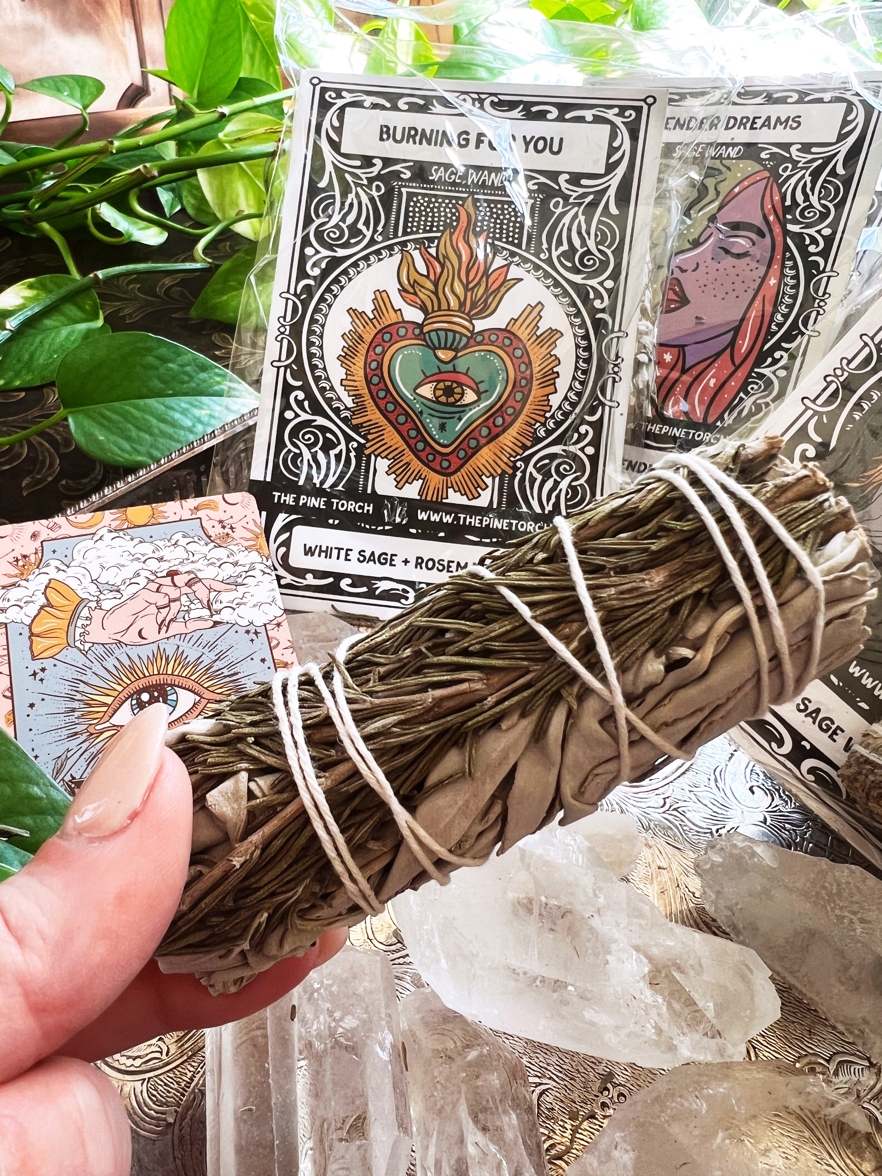 BURNING FOR YOU << DEMI WHITE SAGE WITH ROSEMARY >> SMUDGE