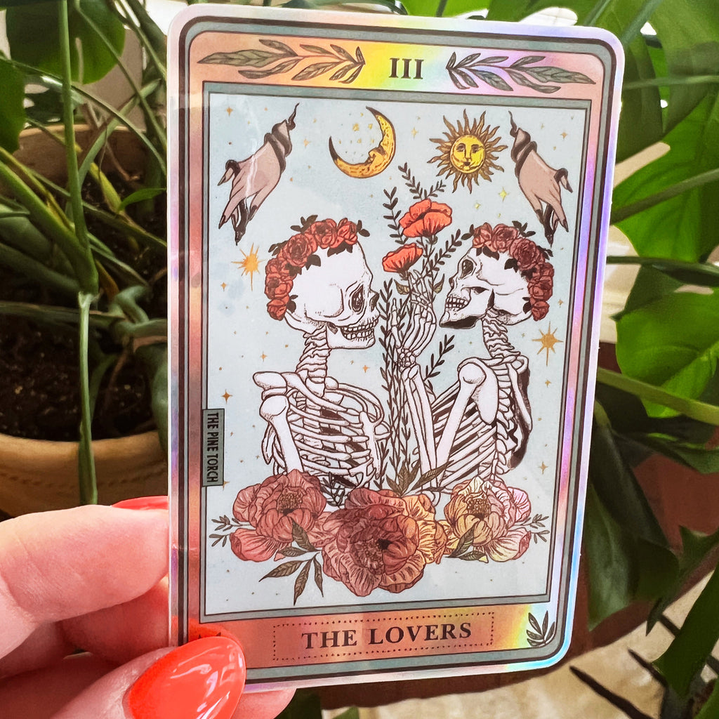 THE LESBIAN LOVERS TAROT « HOLOGRAPHIC STICKER »