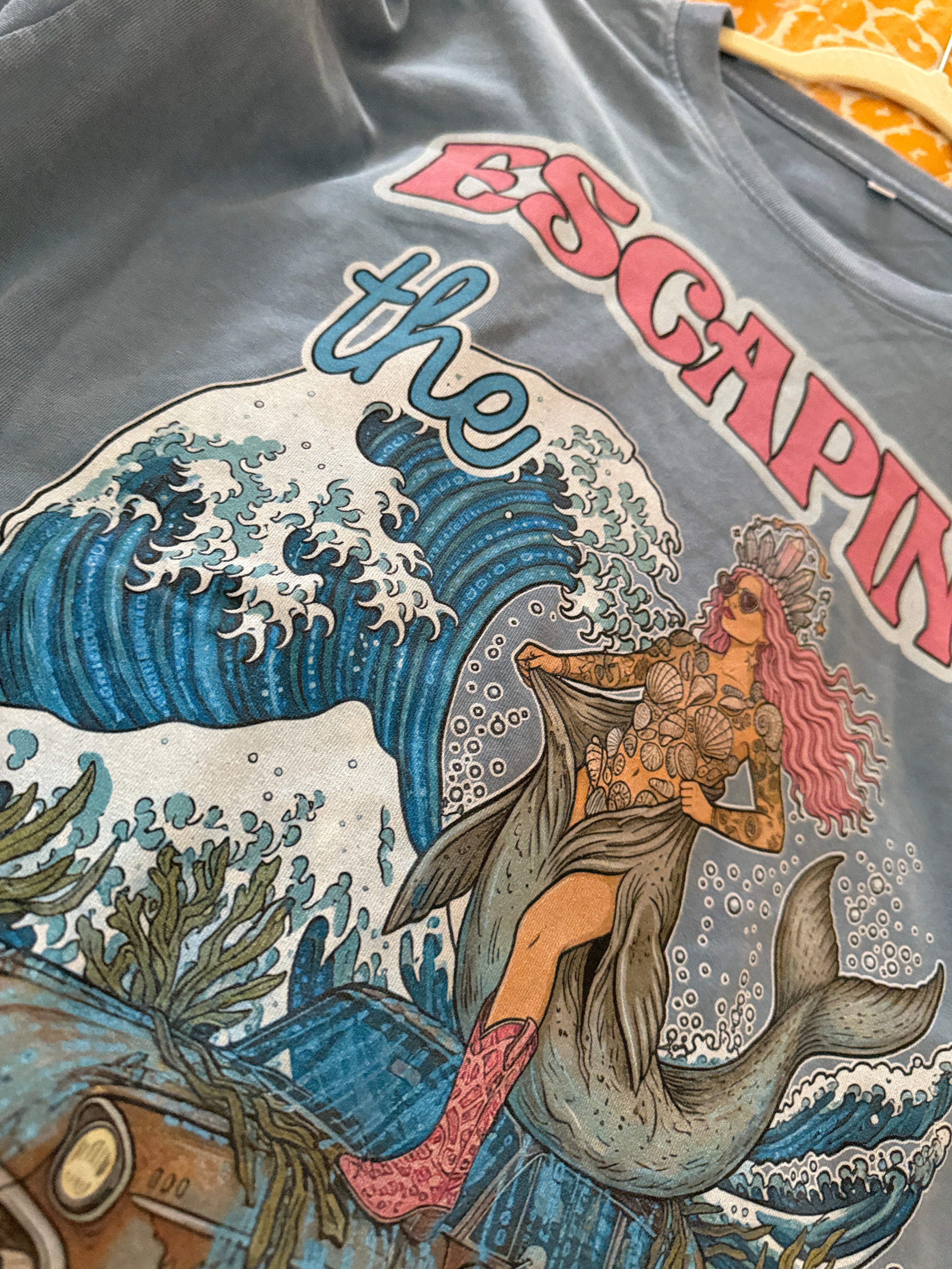 Escaping the Simulation // Snow Washed Oversized Cotton T-Shirt