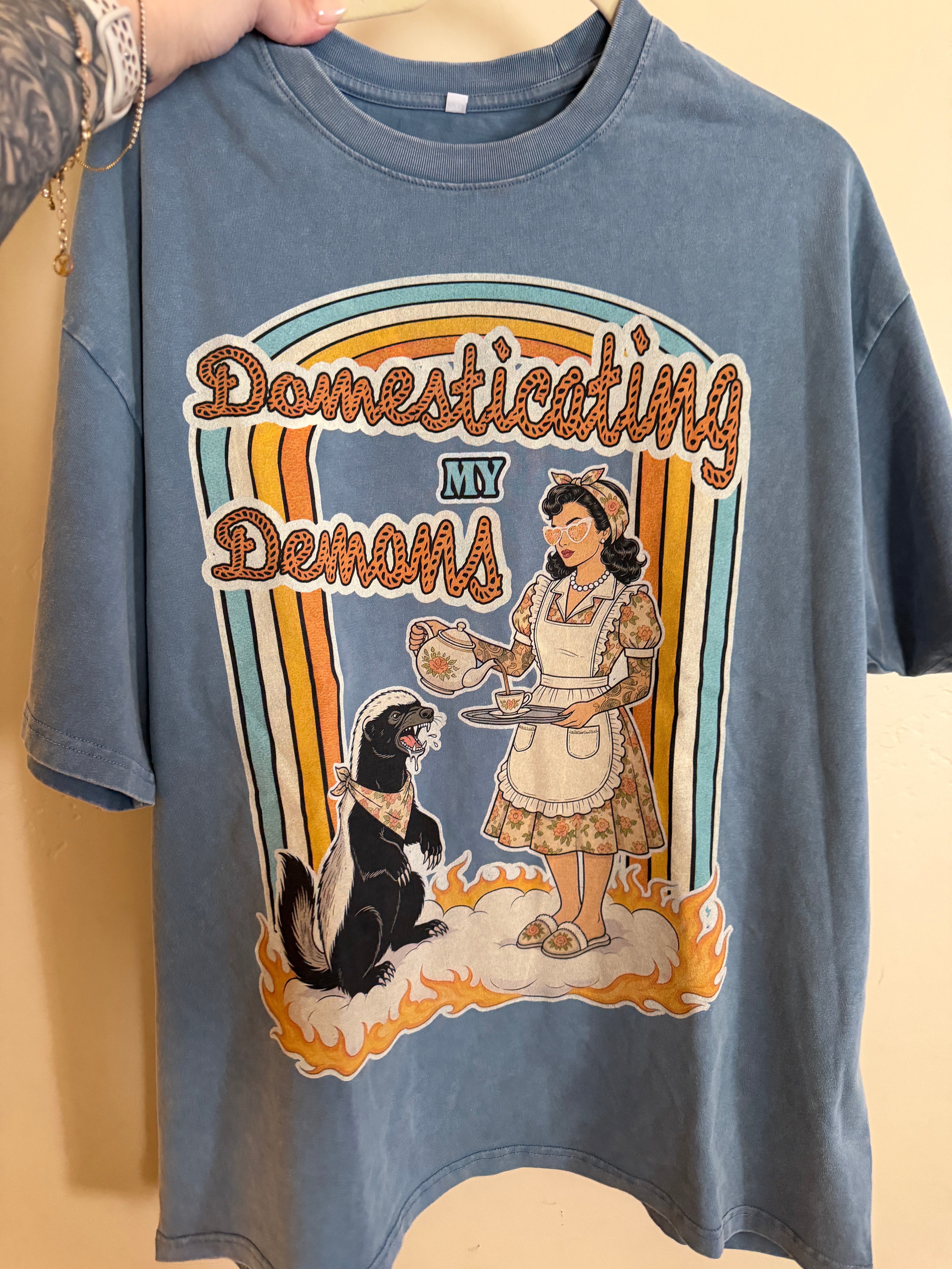 Domesticating My Demons // Snow Washed Oversized Cotton T-Shirt