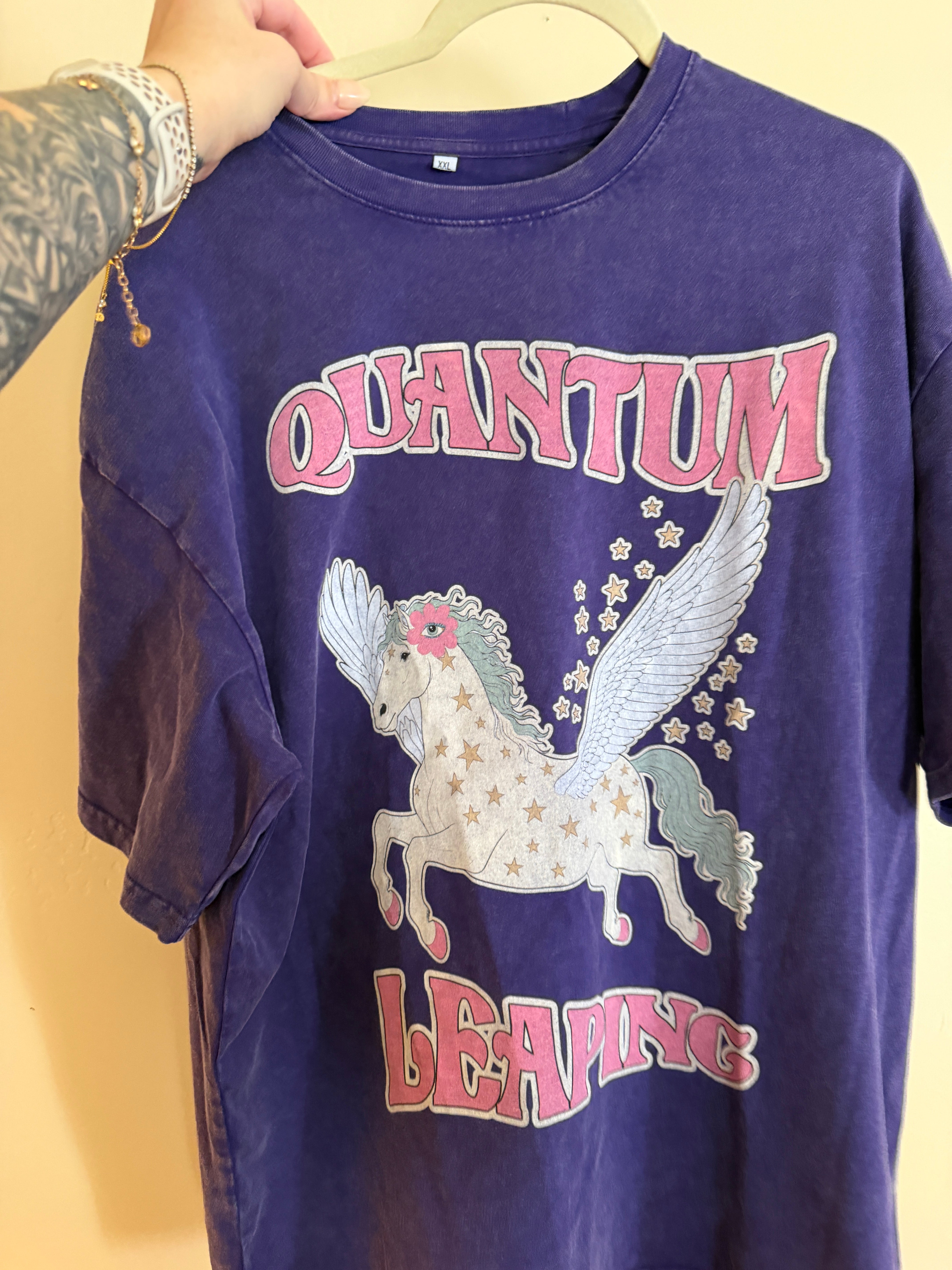 Quantum Leaping // Snow Washed Oversized Cotton T-Shirt