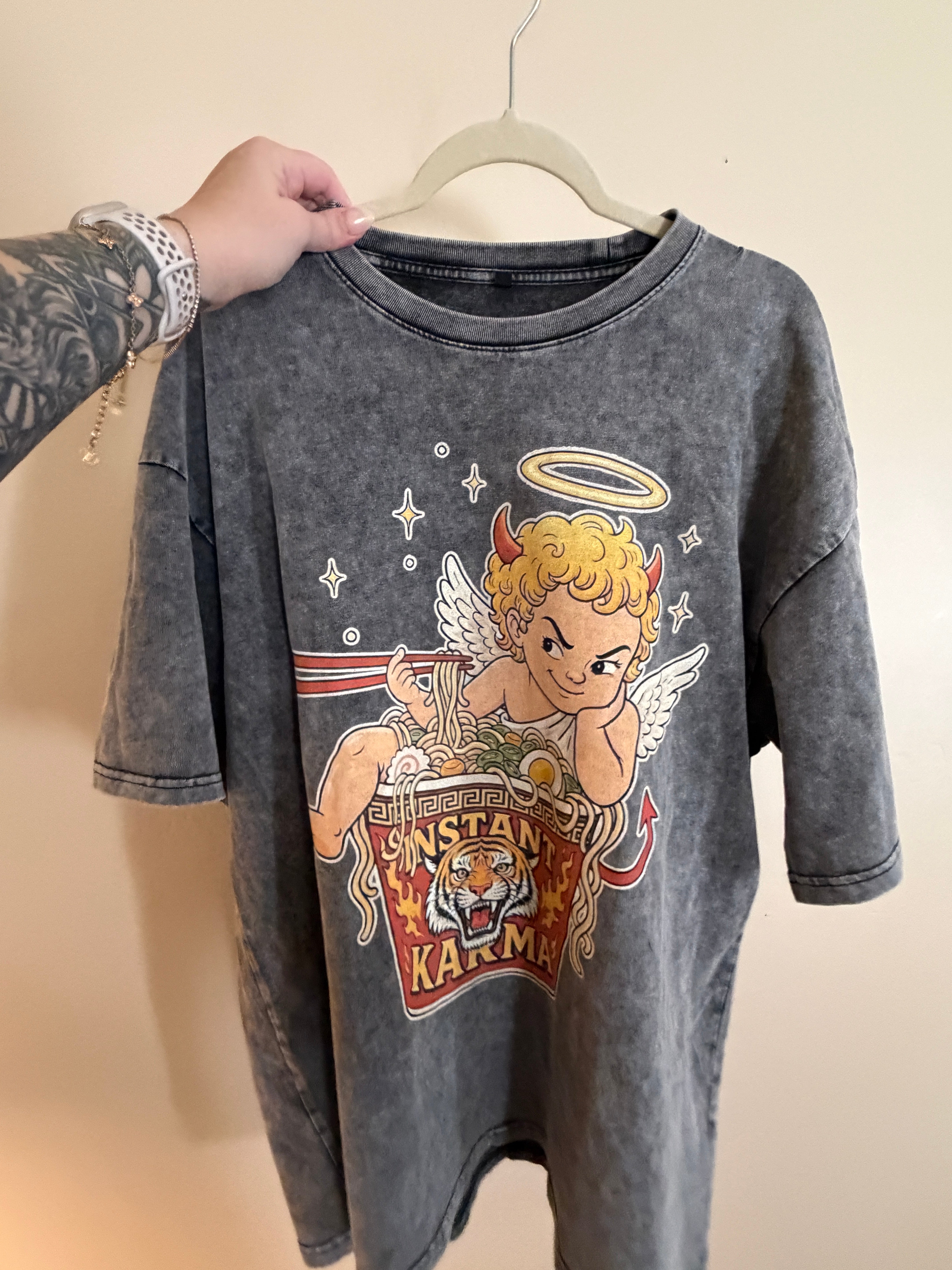 Instant Karma // Snow Washed Oversized Cotton T-Shirt