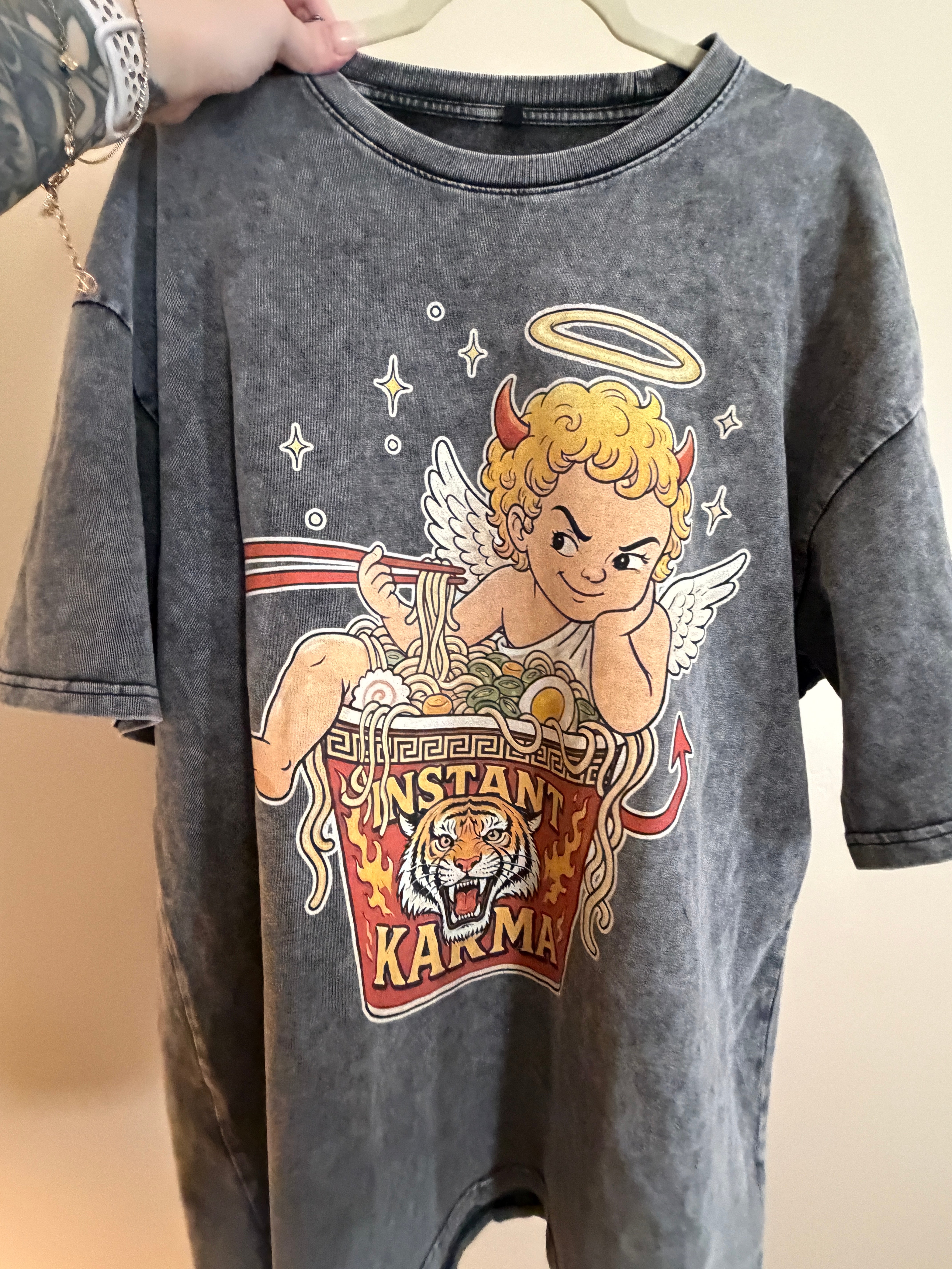 Instant Karma // Snow Washed Oversized Cotton T-Shirt