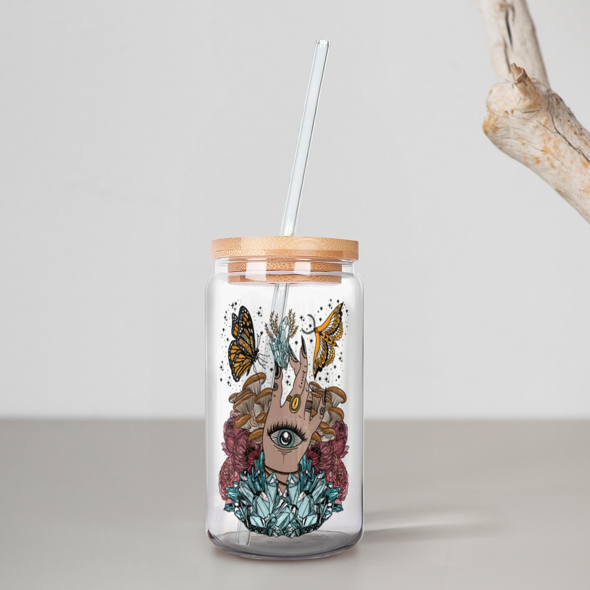CRYSTALLINE // GLASS TUMBLER WITH STRAW