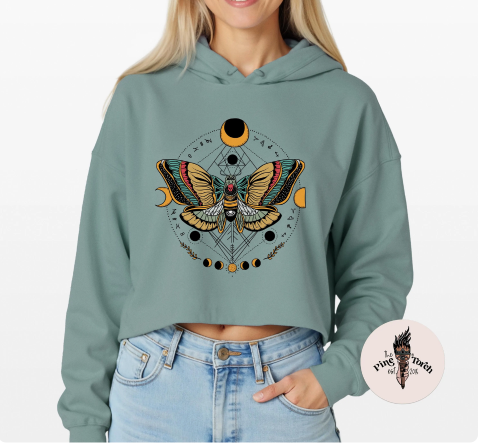DEATH MOTH // CROP HOODIE