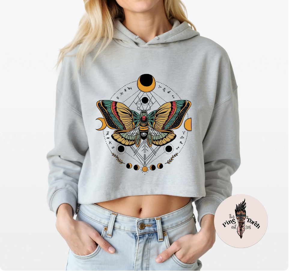 DEATH MOTH // CROP HOODIE