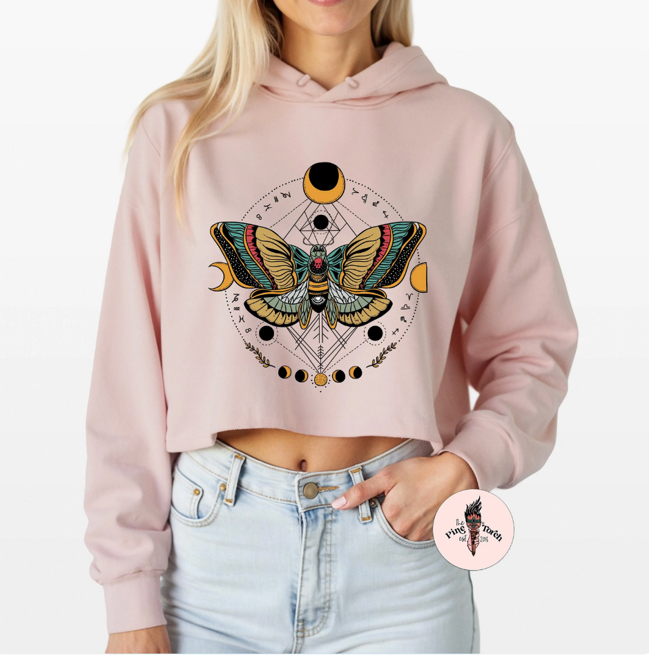 DEATH MOTH // CROP HOODIE