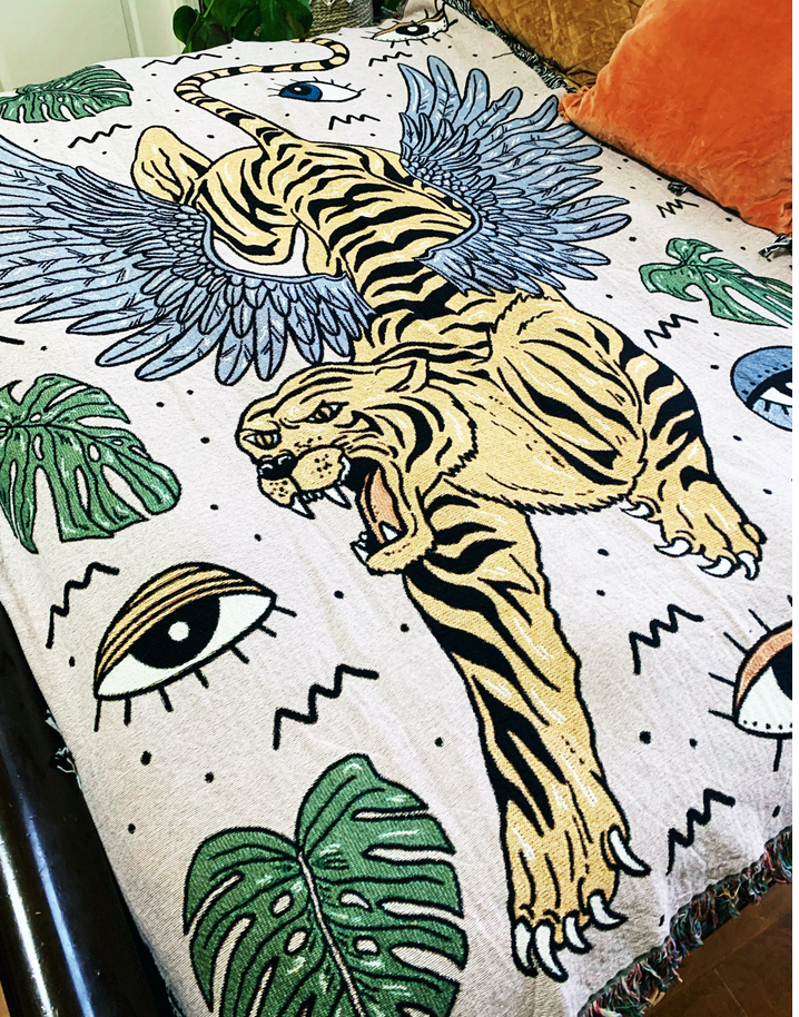 EYE OF THE TIGER // WOVEN FRINGE BLANKET