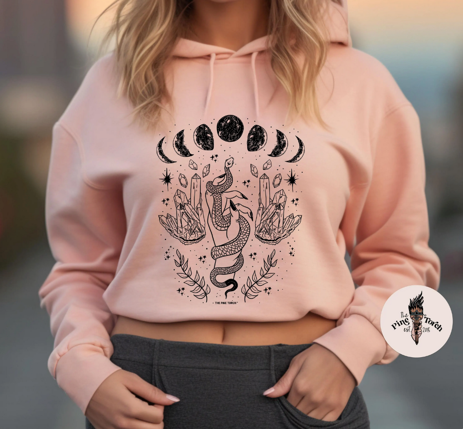 REACH FOR THE MOON // CROP HOODIE
