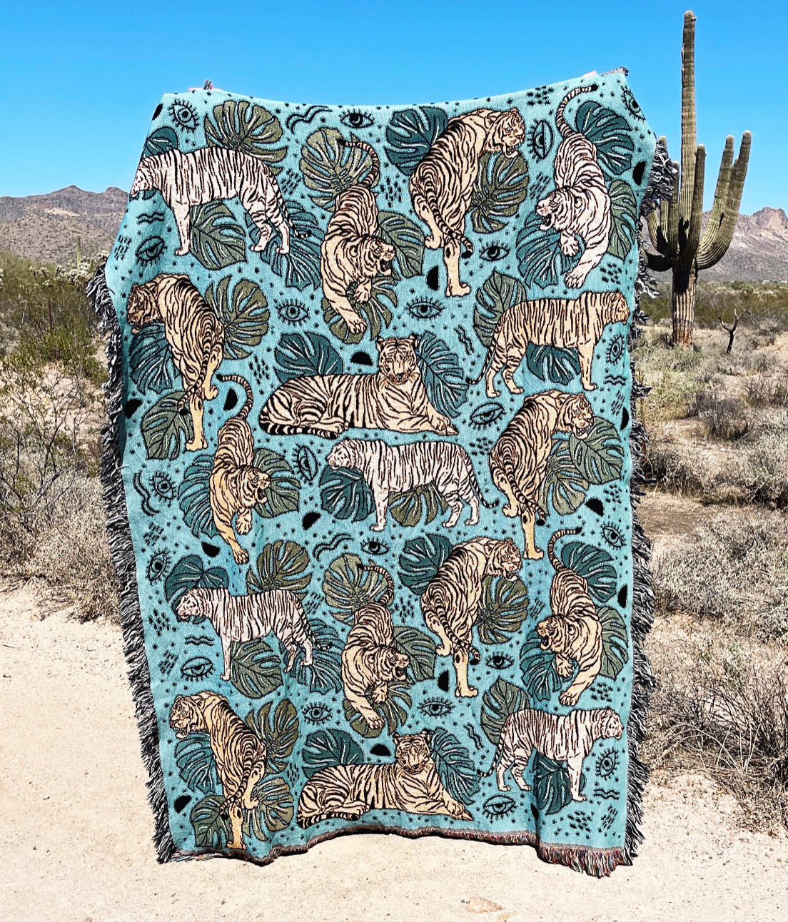 JUNGLE TIGER // WOVEN FRINGE BLANKET