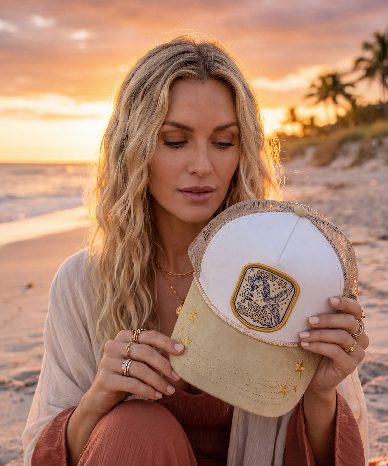 STAY IN YOUR MAGIC // SUEDE CUSTOM EMBROIDERED PATCH HAT