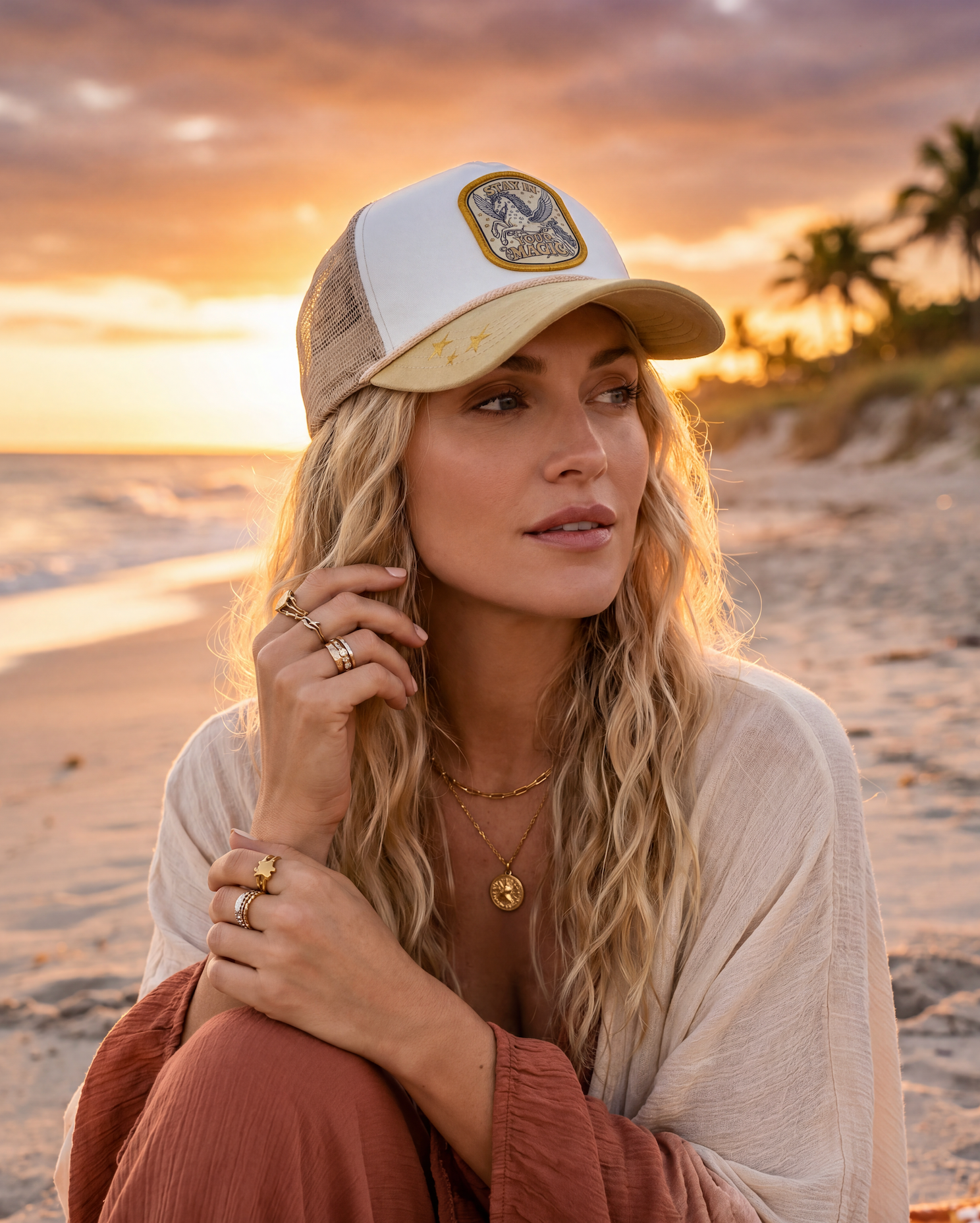 STAY IN YOUR MAGIC // SUEDE CUSTOM EMBROIDERED PATCH HAT