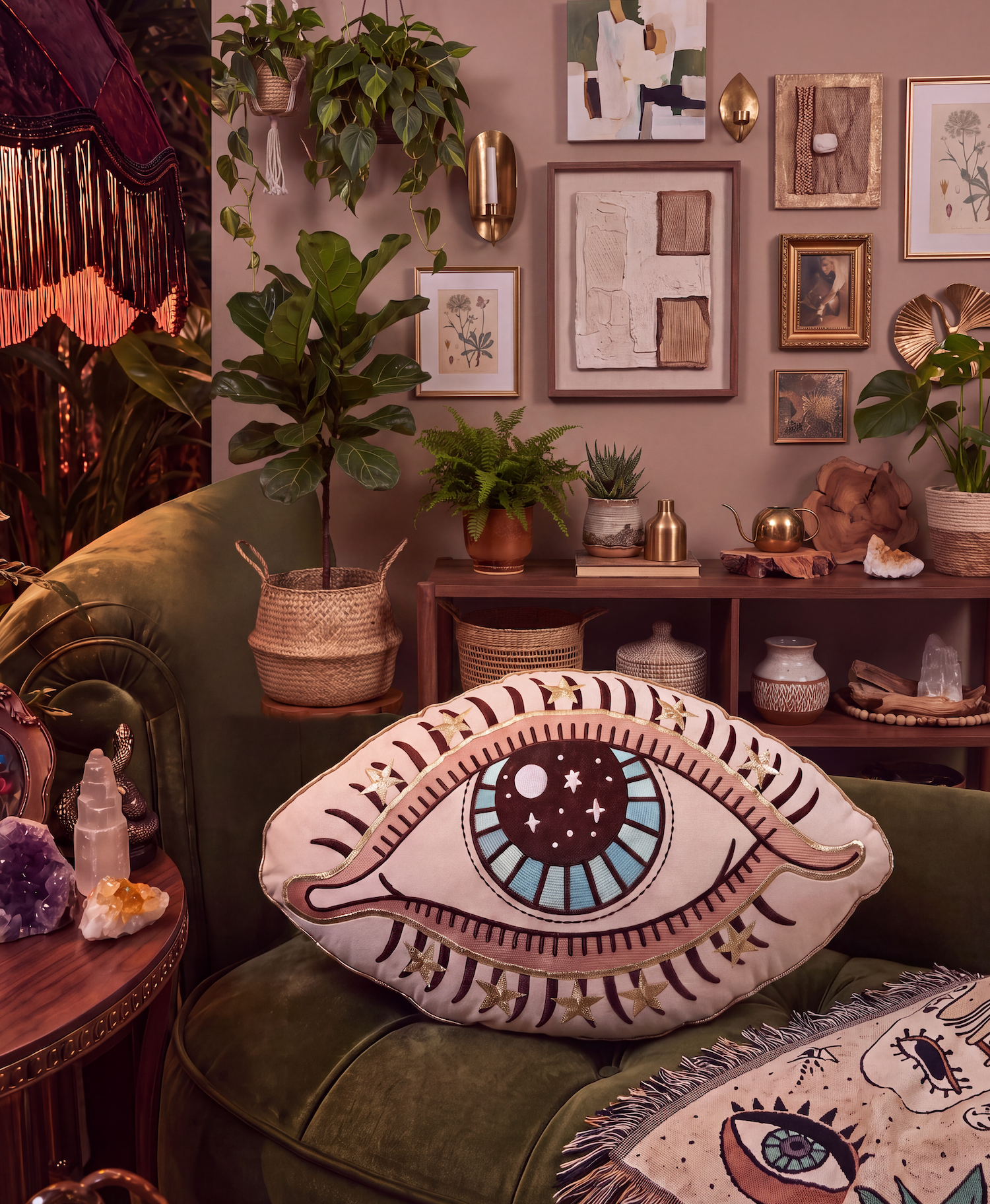 << EVIL EYE >> OVERSIZED PLUSH EMBROIDERED PILLOW