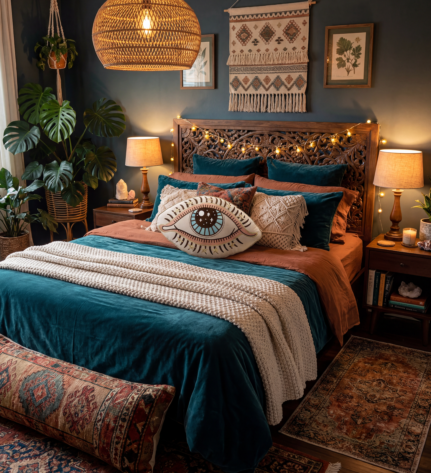<< EVIL EYE >> OVERSIZED PLUSH EMBROIDERED PILLOW