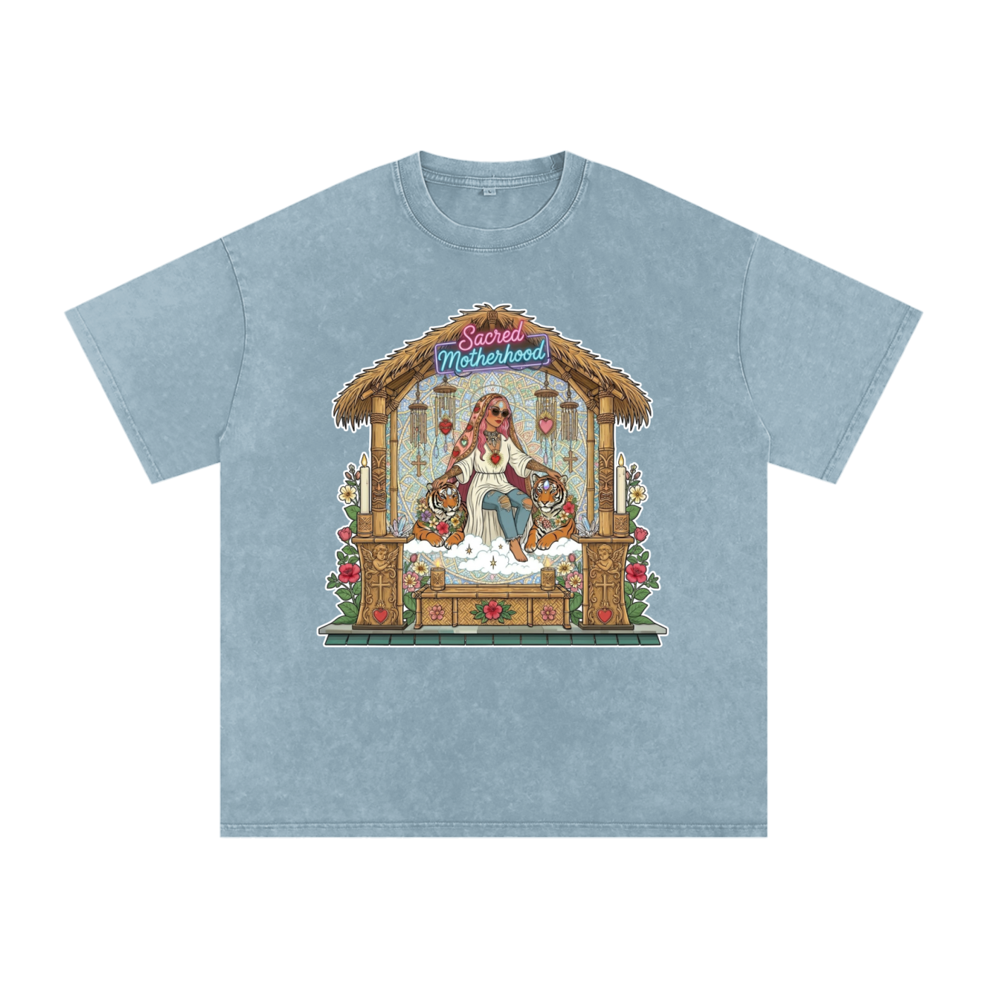 Sacred Motherhood // Snow Washed Oversized Cotton T-Shirt