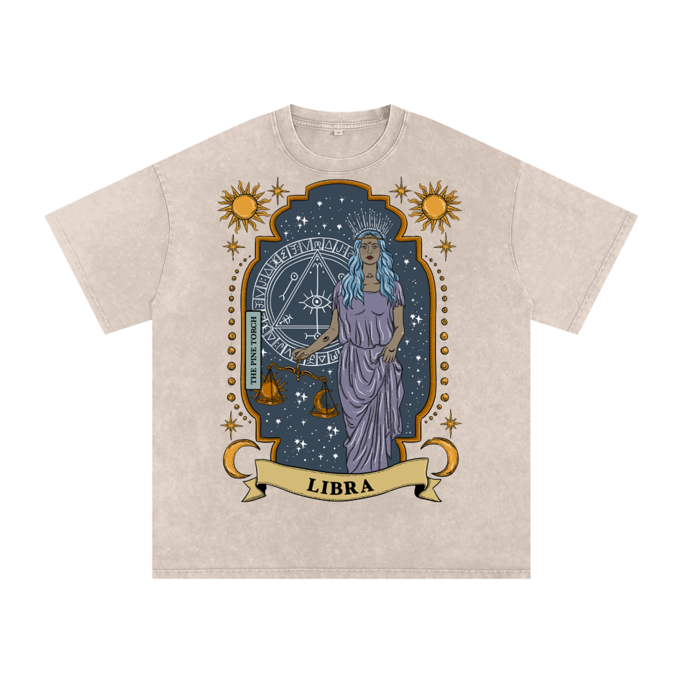 Libra // Snow Washed Oversized Cotton T-Shirt