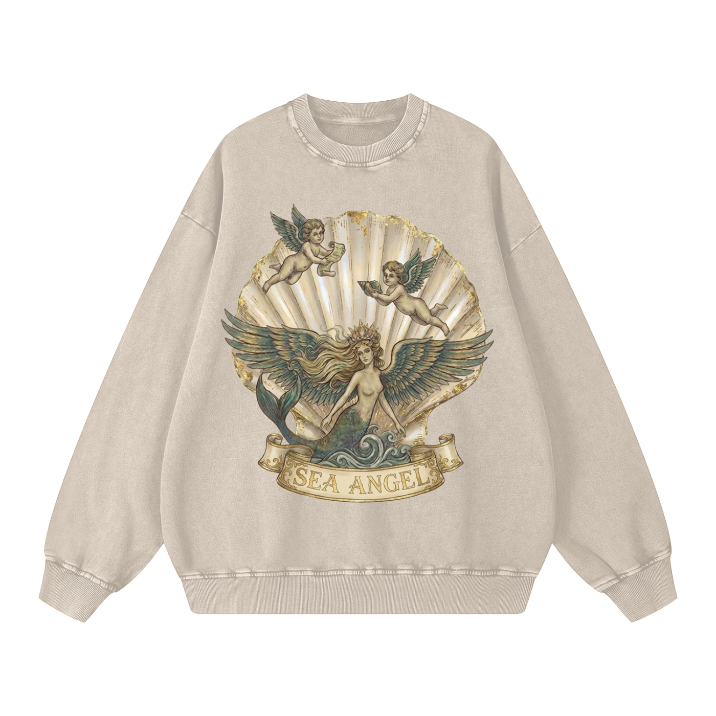 Sea Angel // Snow Washed Oversized Sweatshirt
