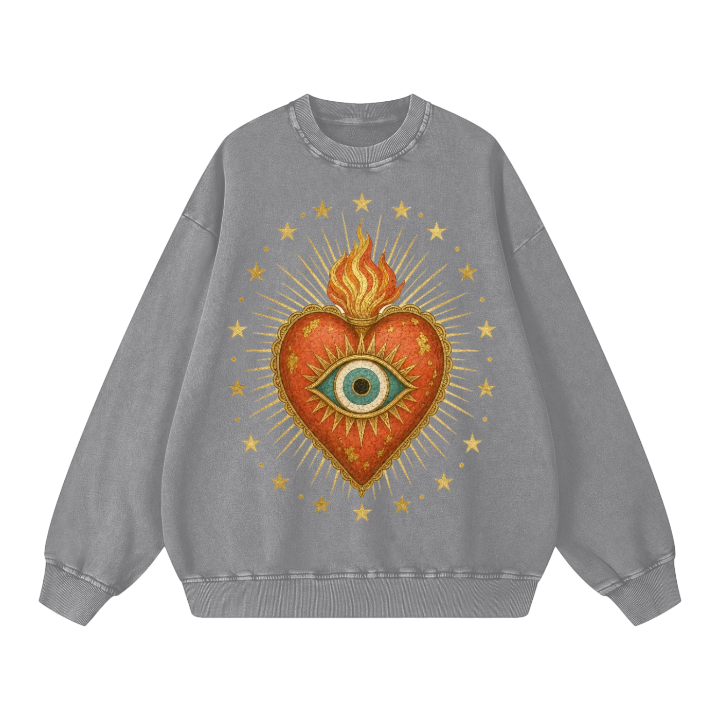 Sacred Heart MIlagro // Snow Washed Oversized Sweatshirt