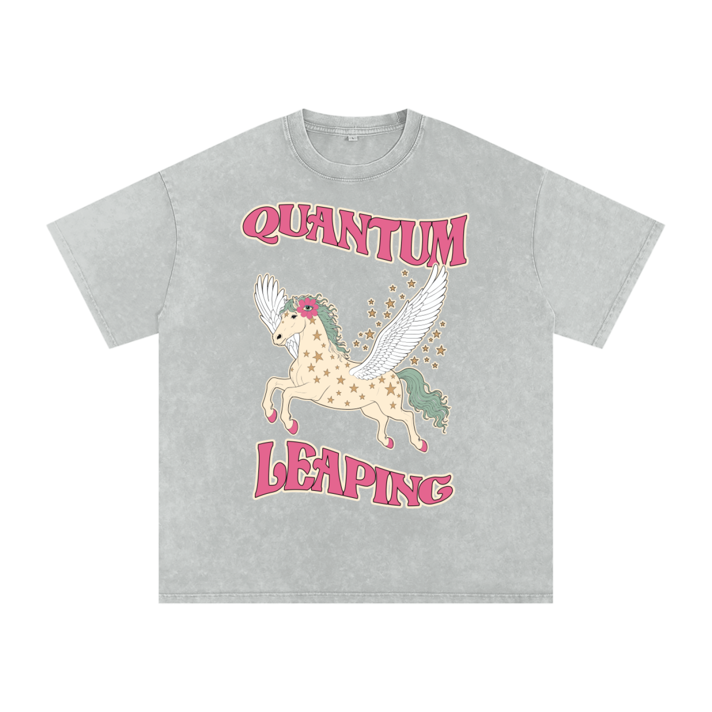 Quantum Leaping // Snow Washed Oversized Cotton T-Shirt