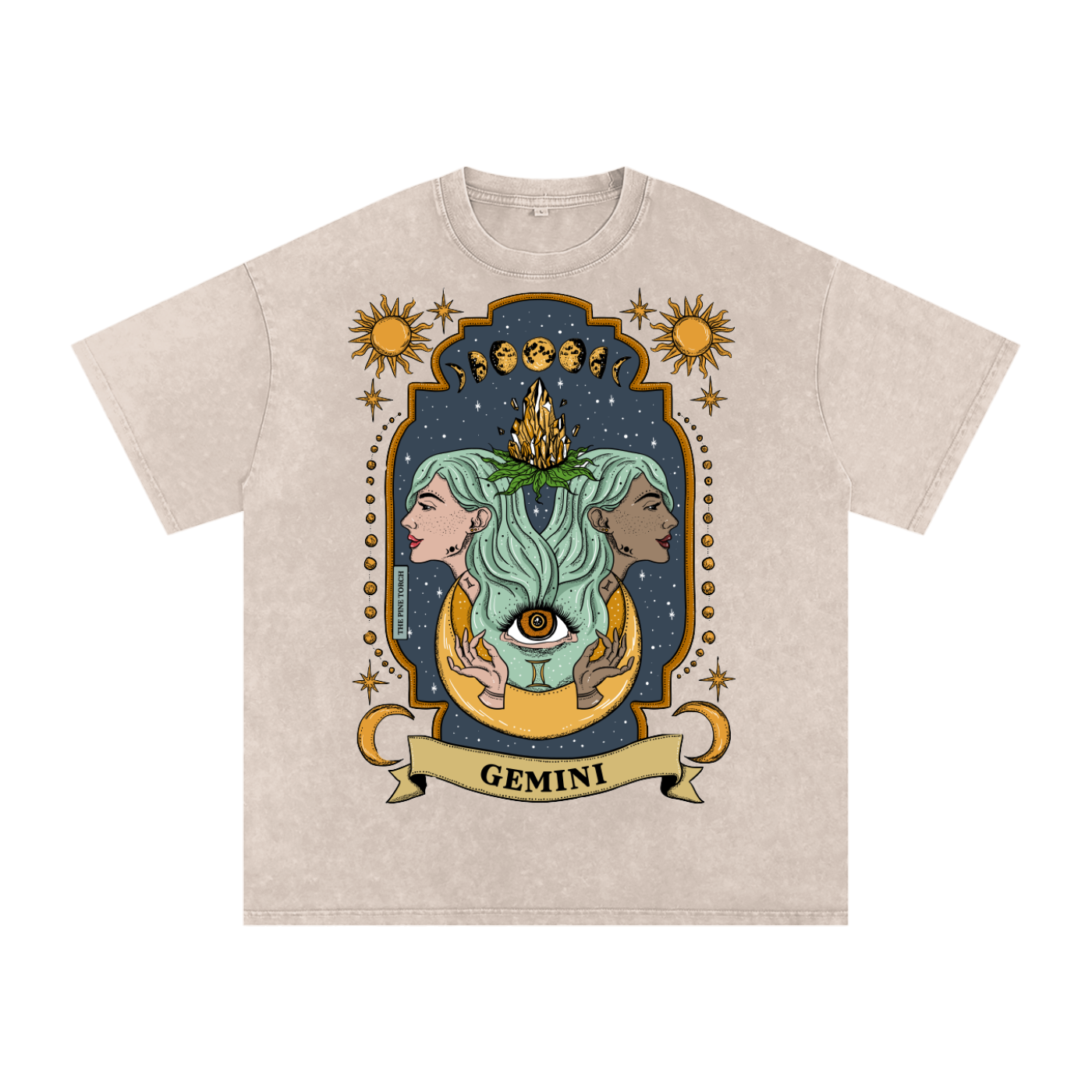 Gemini // Snow Washed Oversized Cotton T-Shirt