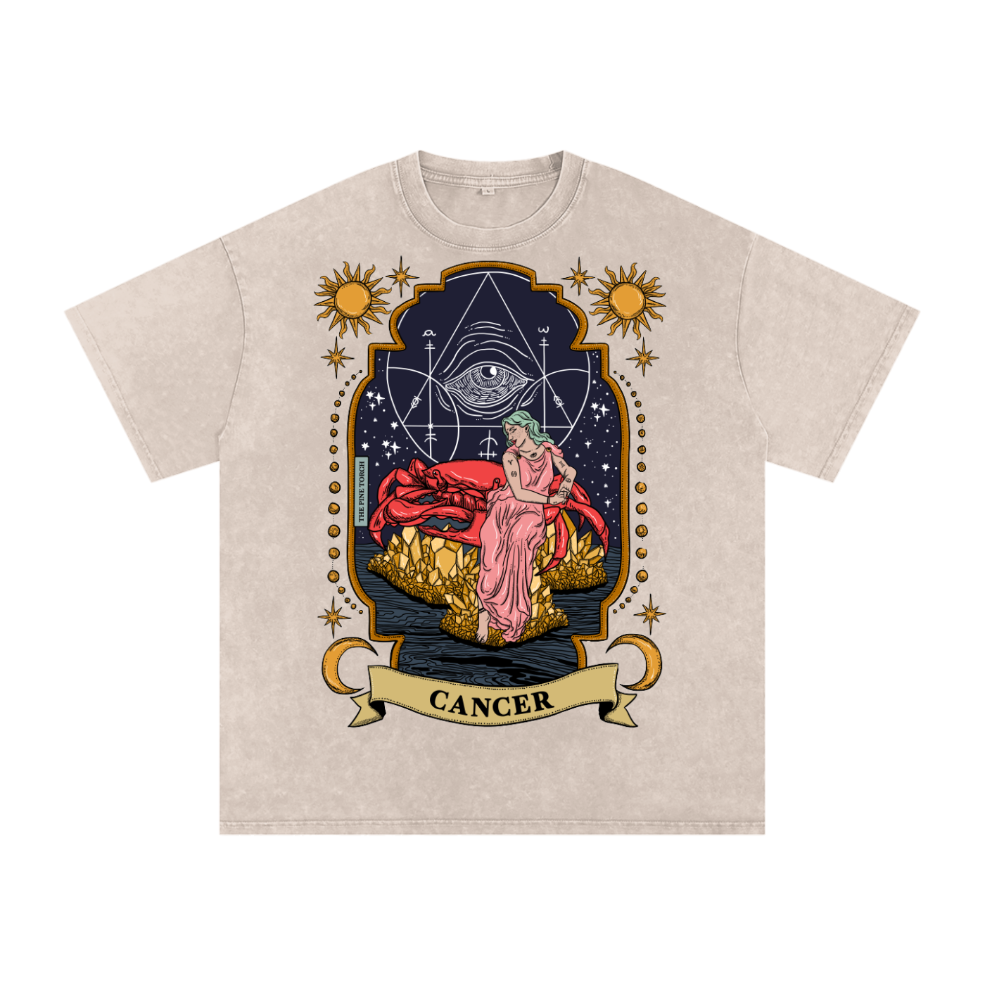 Cancer // Snow Washed Oversized Cotton T-Shirt